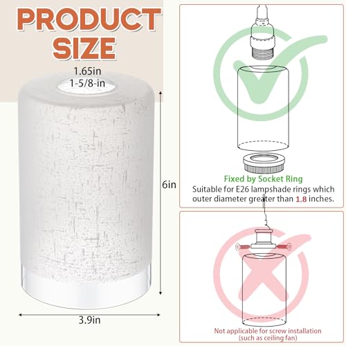 1 Pcs White Linen Frosted Glass Lamp Shade 1