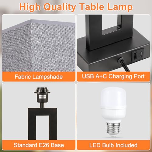 22" Tall Living Room Lamps for Night Stands (2 Count)