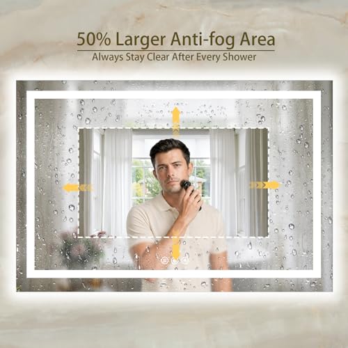 60"x40" LED Bathroom Mirror with Lights