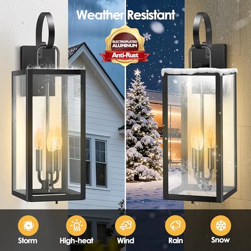 25'' Large Outdoor Wall Sconce with Closed Bottom