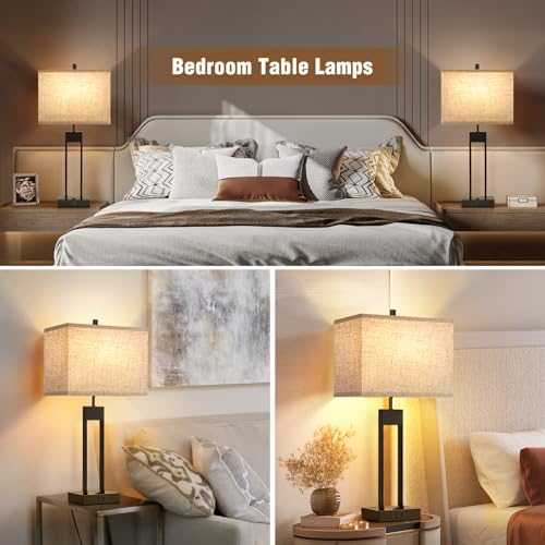 Extra Large 25.5" Nightstand Table Lamps for Bedrooms Set of 2 (2 Count)