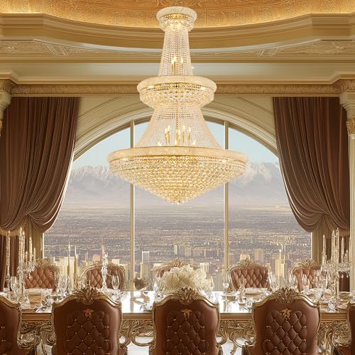 48 Inch Gold Crystal Eiffel Tower Chandelier