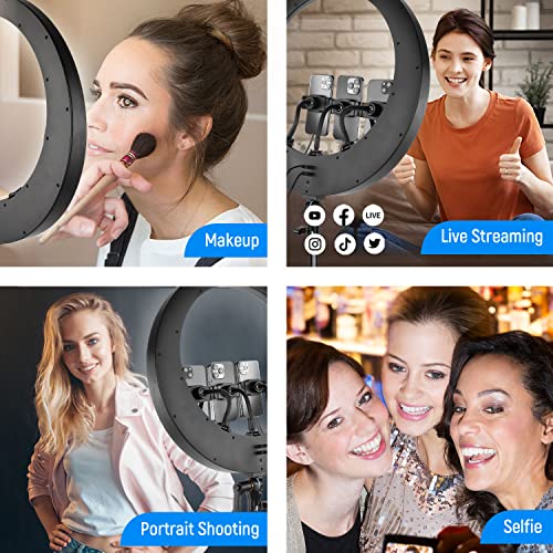 Ring Light RP19H 19 Inch with Tripod Stand 3 Phone Holders