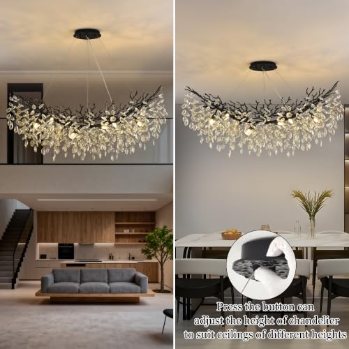 Rectangle Crystal Tree Branch Chandelier