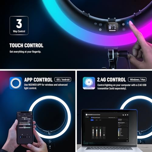 19" RGB LED Ring Light with Stand