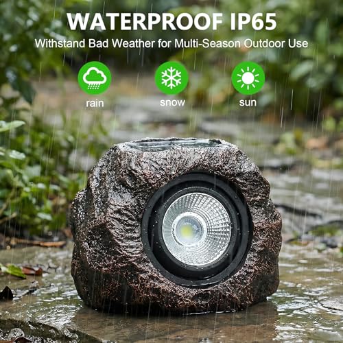 Solar Rock Lights Outdoor (2 Count)