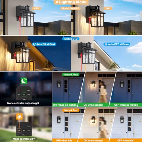 Porch Light with GFCI Outlet with Remote (2 Count)