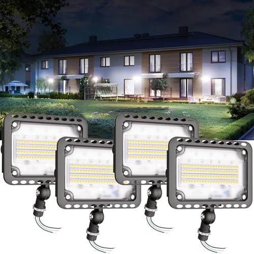 65W 9100LM LED Flood Lights Outdoor (4 Count)