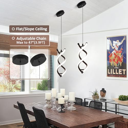 Spiral Modern Led Pendant Light (3 Count)