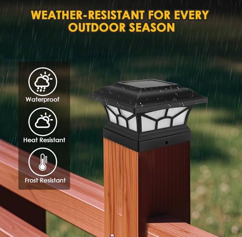 2 Pack Solar Post Cap Lights Outdoor