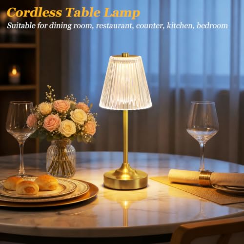 Gold Cordless Rechargeable Table Lamp