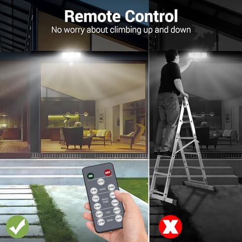 Outdoor LED Flood Lights D2D Security Lights Motion Sensor Remote 45W 5000K