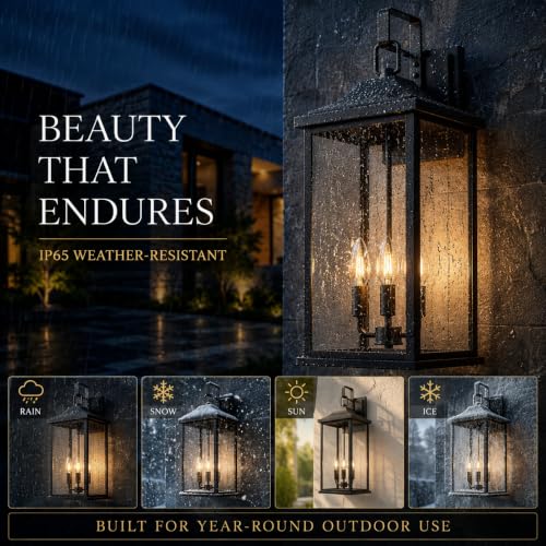 24 Inch 2 Pack Outdoor Wall Sconce (3 Count)