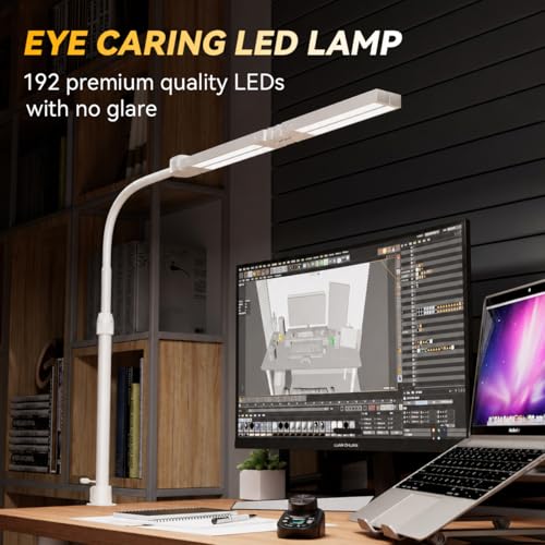 Adjustable LED Desk Lamp with Clamp & Remote