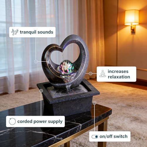 Tabletop LED Light Meditation Indoor Waterfall Fountain