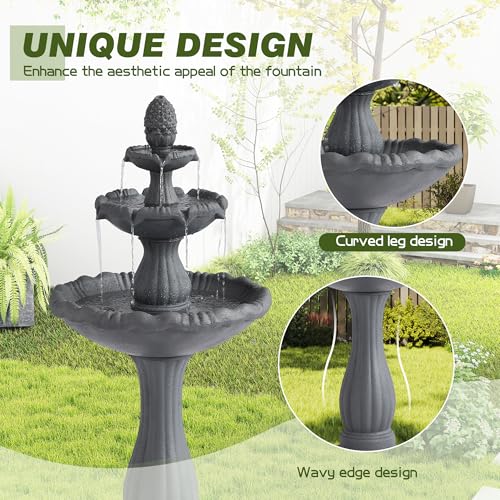 47.4"H Italian Outdoor Garden Water Fountain