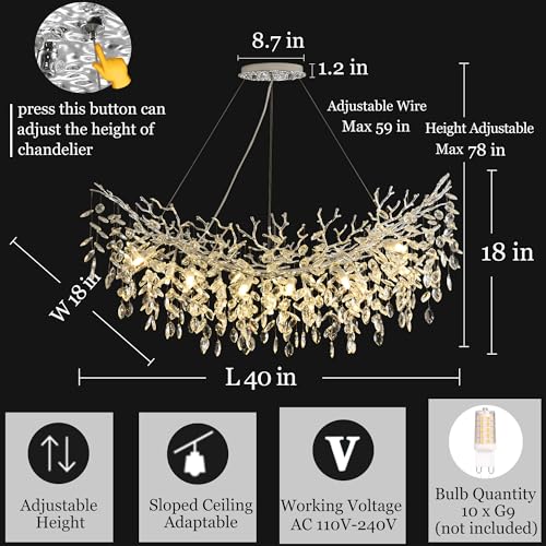 Rectangle Crystal Tree Branch Chandelier