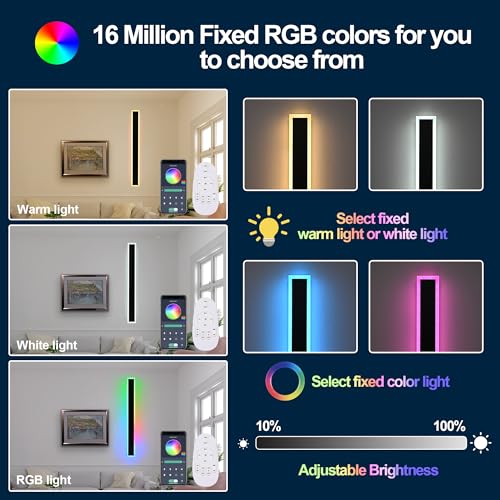 2 Pack 48 Inch Led Wall Lights RGB (2 Count)