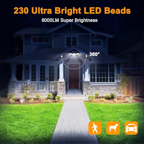 6000LM Solar Lights Outdoor (2 Count)