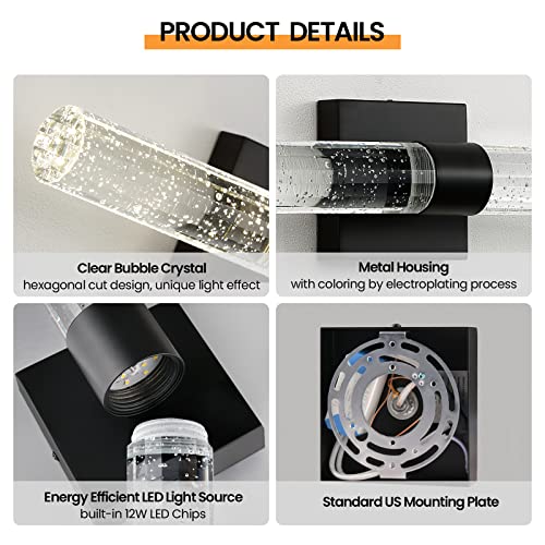 Black Modern LED Wall Sconce