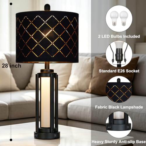 28" Tall Modern Table Lamps Set of 2 for Living Room Bedroom (2 Count)