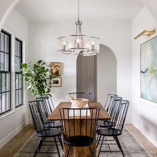 Modern Textured Glass Chandelier for Dining Room