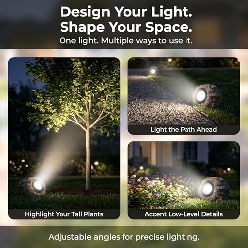 Solar Garden Rock Lights Outdoor (4 Count)