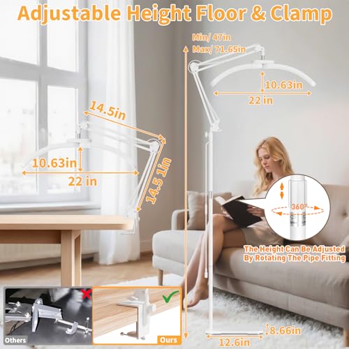2-in-1 Lash Light, 2026 Upgraded Professional LED Half Moon Lamp