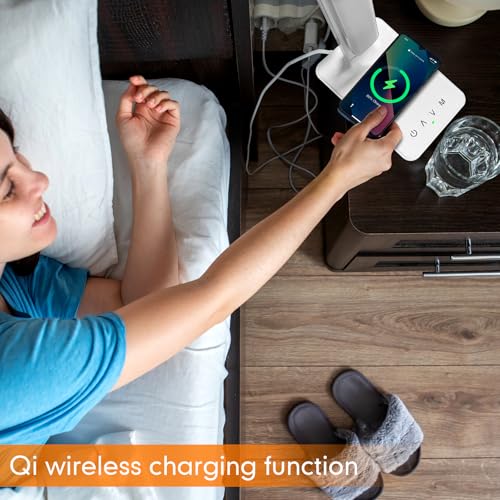 LED Desk Lamp with 15W Wireless Charger & USB Port