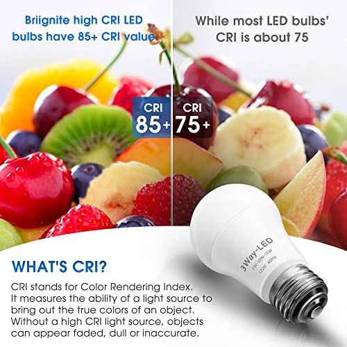 LED Light Bulbs 3 Way Light Bulbs 50 100 150W Equivalent 5000K (4 Count)