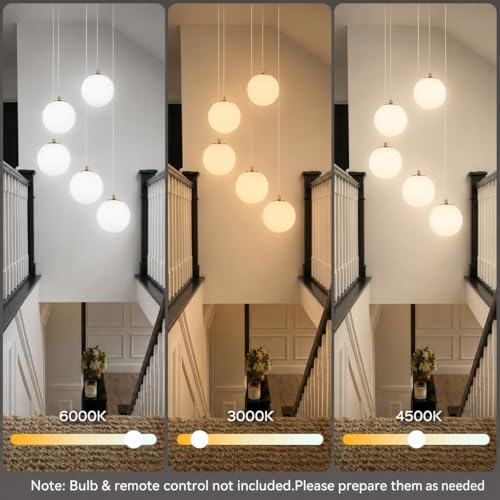 Gold Globe High Ceiling Chandelier (Gold / 5-Light)