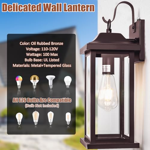 Bronze Dusk to Dawn Outdoor Wall Sconces 2 (2 Count)