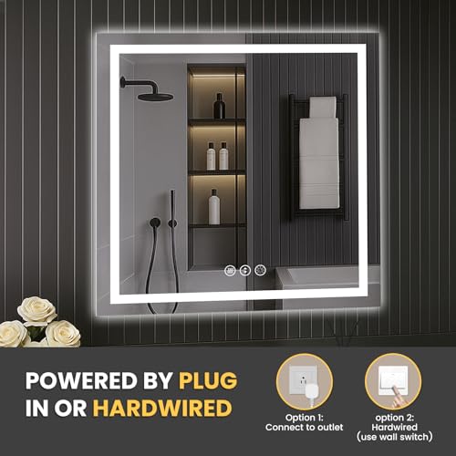 30"X30" LED Bathroom Mirror with Lights