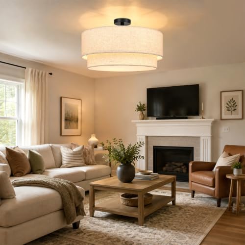 24 Inch Flush Mount Ceiling Light Black