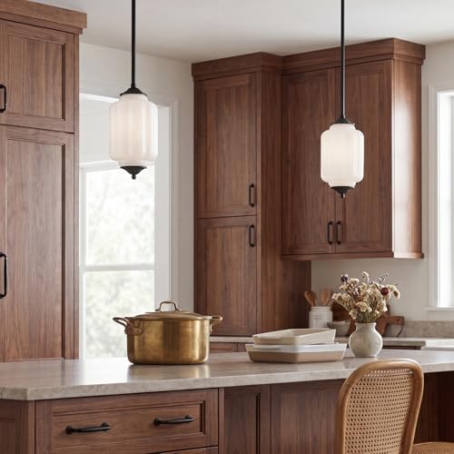 5.5 in Milk Glass Kitchen Pendant Light