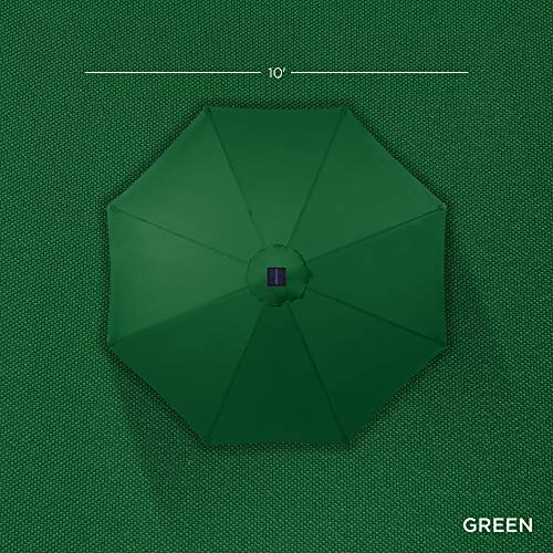 10ft Solar Polyester LED Lighted Patio Umbrella w (10 Feet)