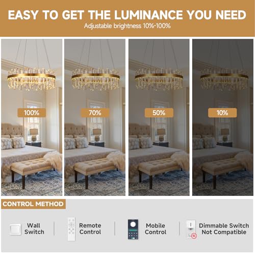 Modern Gold Crystal Led Chandelier