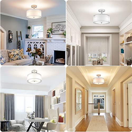 3 Light Semi Flush Mount Ceiling Light Fixture