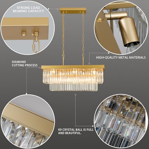 Gold Crystal Chandeliers for Dining Room