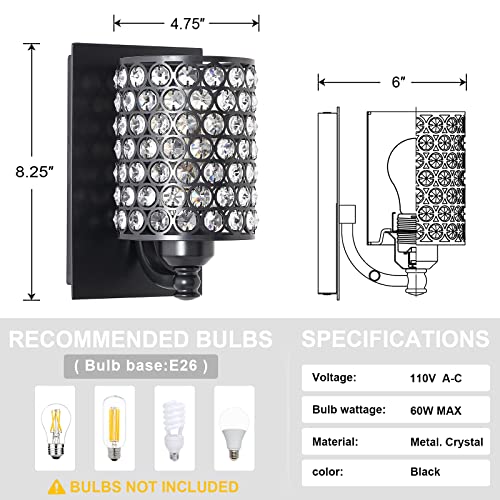 Crystal Wall Sconce Oil Rubbed Bronze Finish (2 Count)