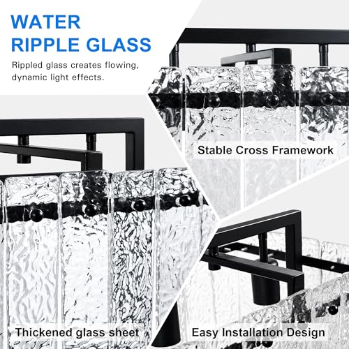 Modern Black Rectangle Chandelier