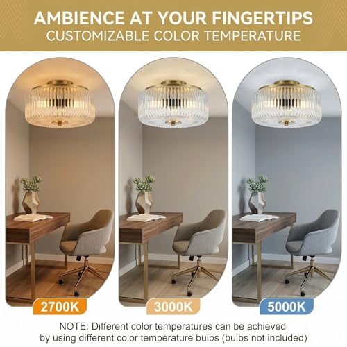3 Light Gold Flush Mount Ceiling Light