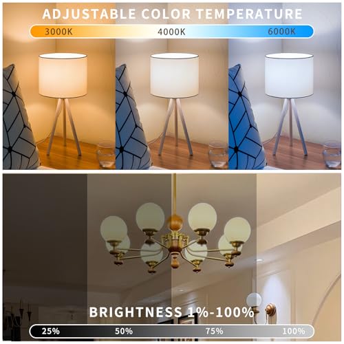 E12 LED Bulb Smart Bluetooth Light Bulb with Remote & APP Control (2 Count)
