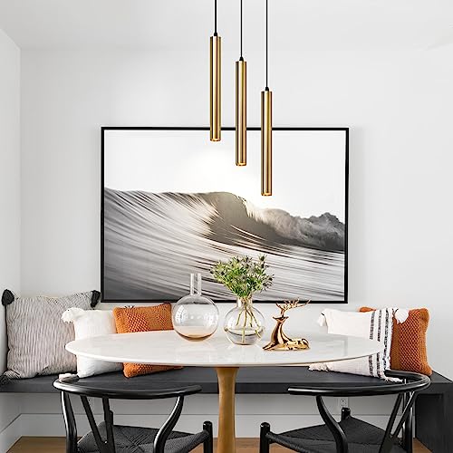 Modern Pendant Lights 4000K Bronze LED Dimmable Pendant Light Fixtures Pendant Lighting for Kitchen Island (3 Count)
