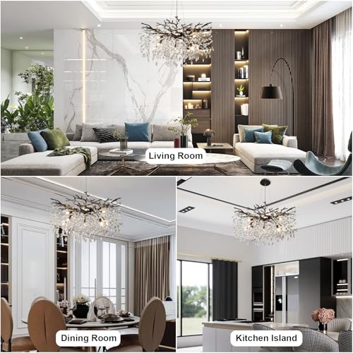 30" Black Crystal Chandelier