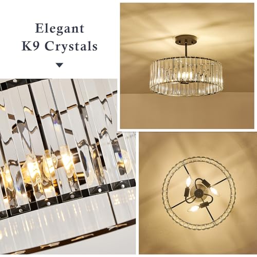 Crystal Black Ceiling Light