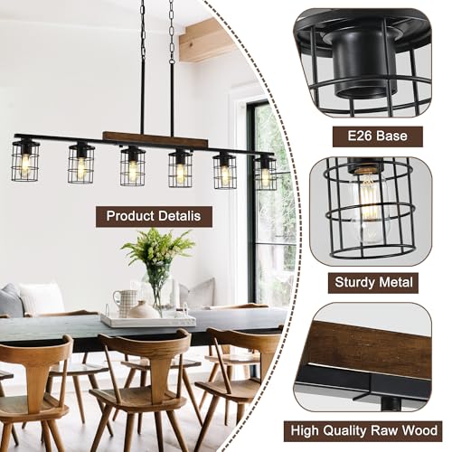 6 Light Farmhouse Kitchen Light Fixture