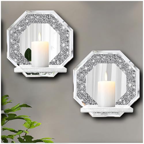 Crystal Crush Diamond Wall Candle Holder Set of 2 (2 Count)