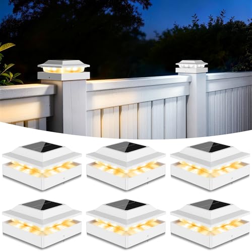 Solar Post Cap Lights for 4x4 Wood (6 Count)