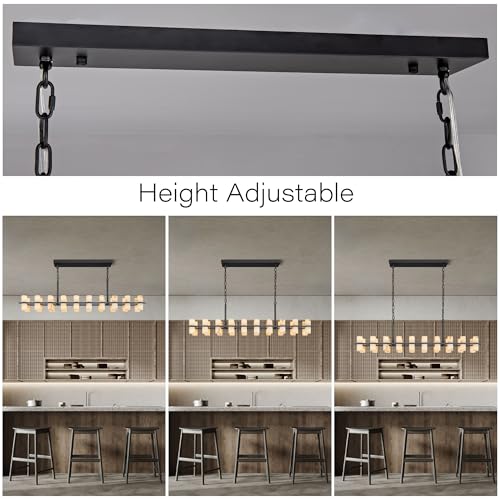 Alabaster Rectangular Chandelier for Dining Room